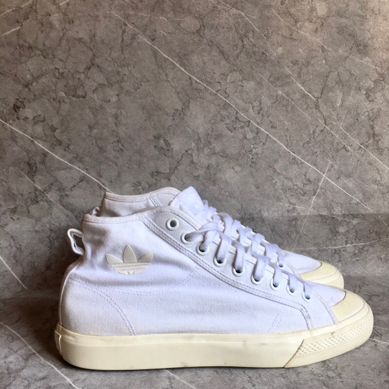 adidas original nizza hi full white