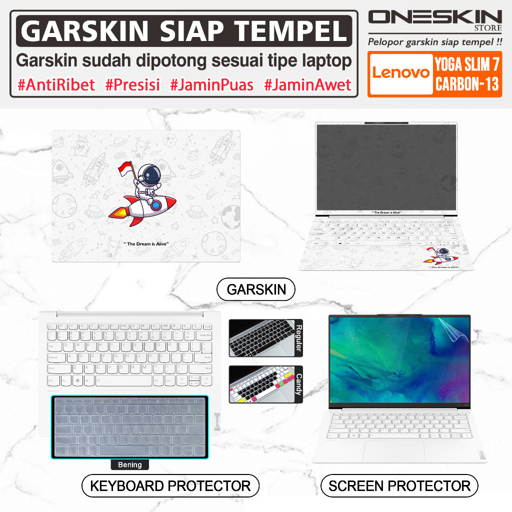 Garskin Sticker Laptop Pelindung Screen Keyboard Protector Lenovo Yoga Slim 7 7i-13 13ITL5 Carbon-13