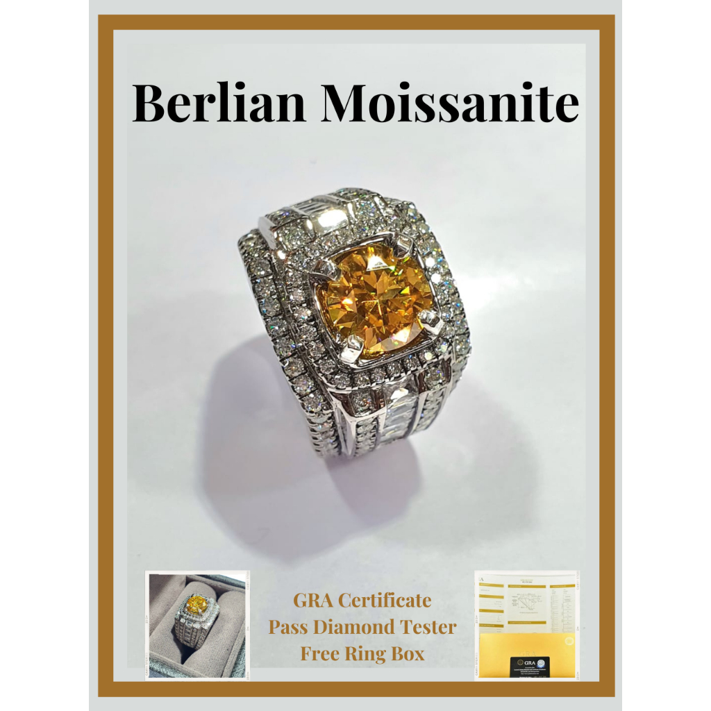 Cincin Perak Silver Ring Custom Full Microsetting Berlian Moissanite
