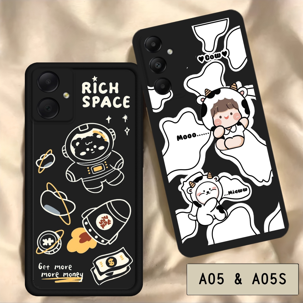 Softcase Silikon Terbaru Samsung A05 dan Samsung A05S - Softcase Motif Black Series [Motif DO-Black]