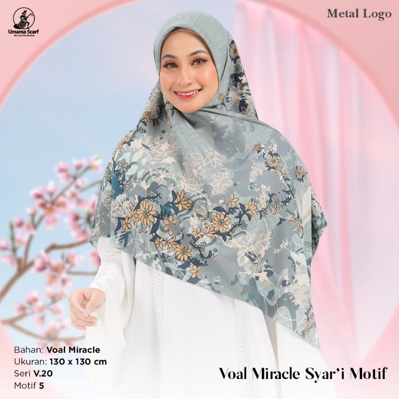 umama grosir 10 pcs seri warna segi empat voal miracle jumbo syar'i motif