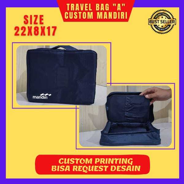 Tas Travel Custom Logo BANK MANDIRI/Souvenir Travel Bag