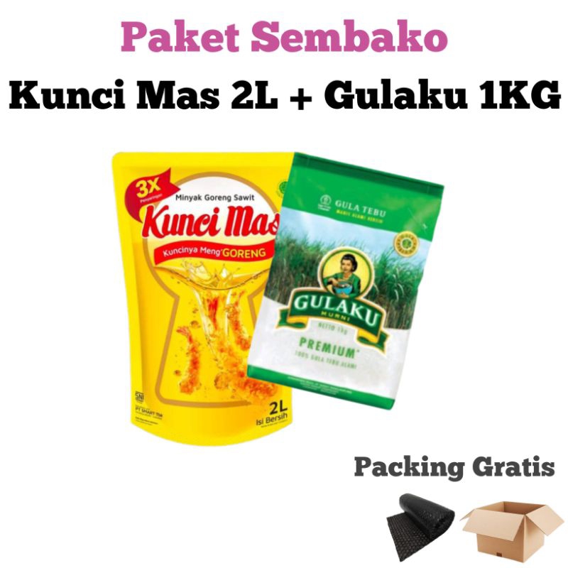 

PAKET HEMAT SEMBAKO MINYAK KUNCI MAS 2 LITER + GULAKU 1KG
