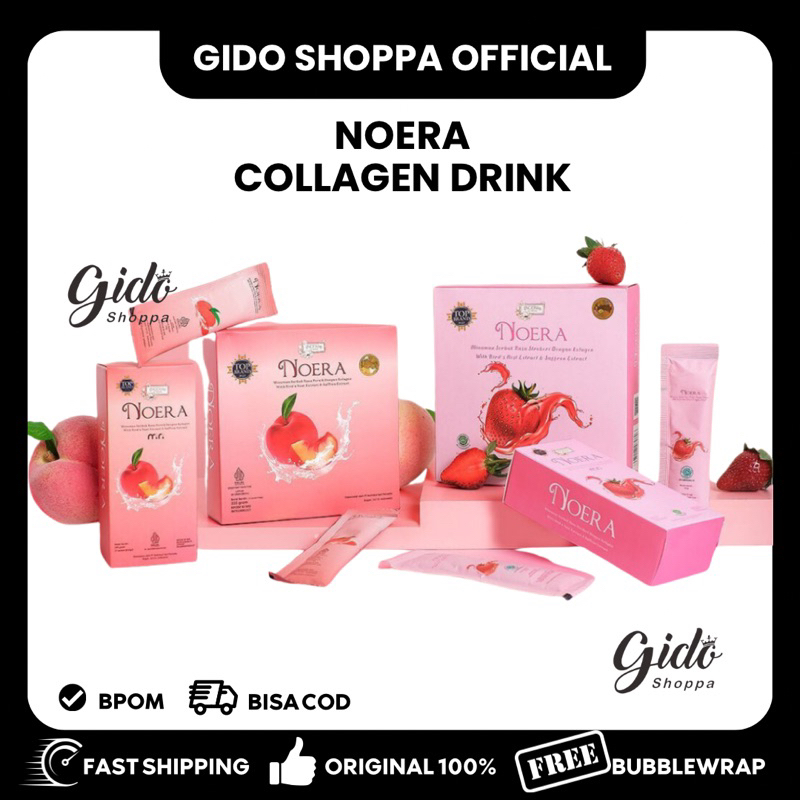 ❤️GIDOSHOPPA❤️ NOERA COLLAGEN DRINK STRAWBERRY WATER MELON PEACH BPOM ORI - GIDO SHOPPA BLITAR