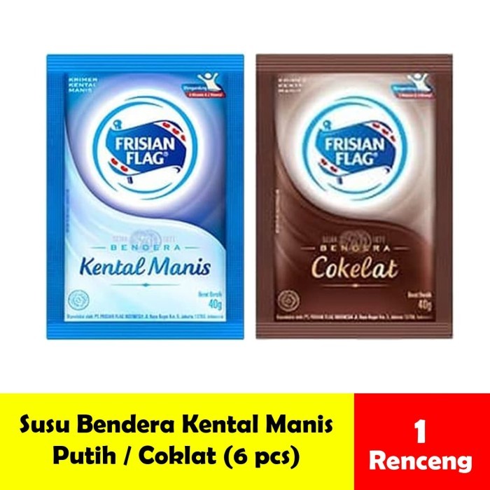 

Susu Kental Manis Bendera Frisian Flag Putih / Coklat Renceng SKM