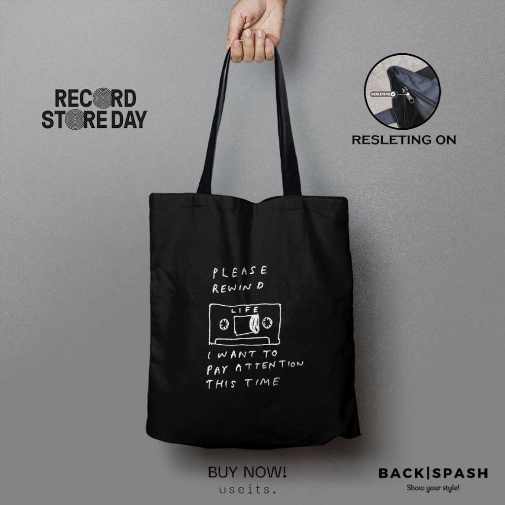 Totebag Kata - Kata Music The Record Store Day - Totebag Tas Wanita The Record Store Day THD