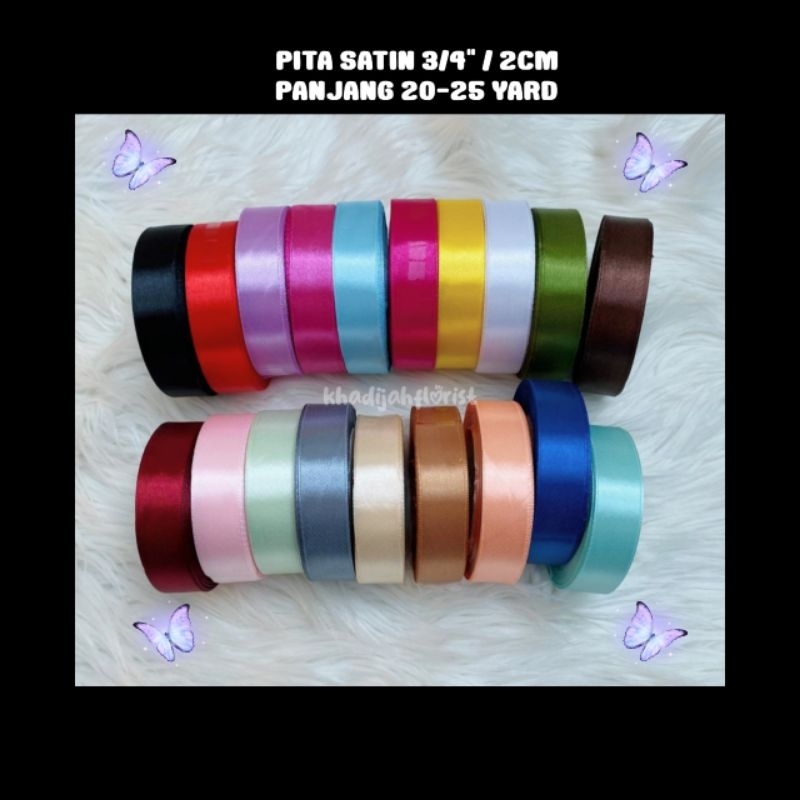 

Pita Satin 3/4" 2cm Per Roll Panjang 20-25 Yard