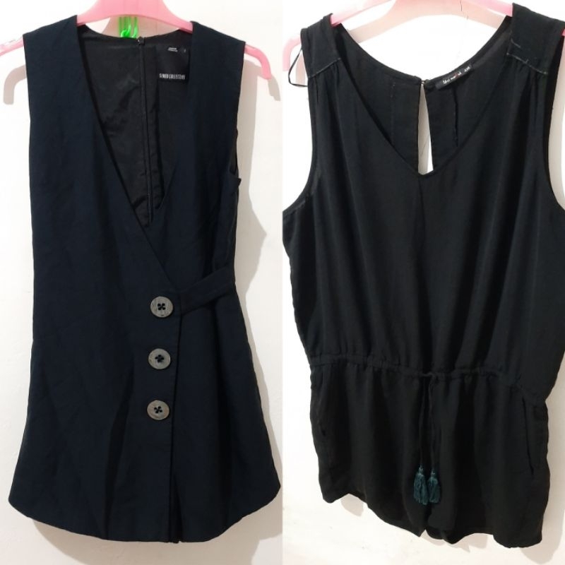 PRELOVED LIKE NEW OVERALL OLL JP HITAM BLACK JUMSWUIT JP