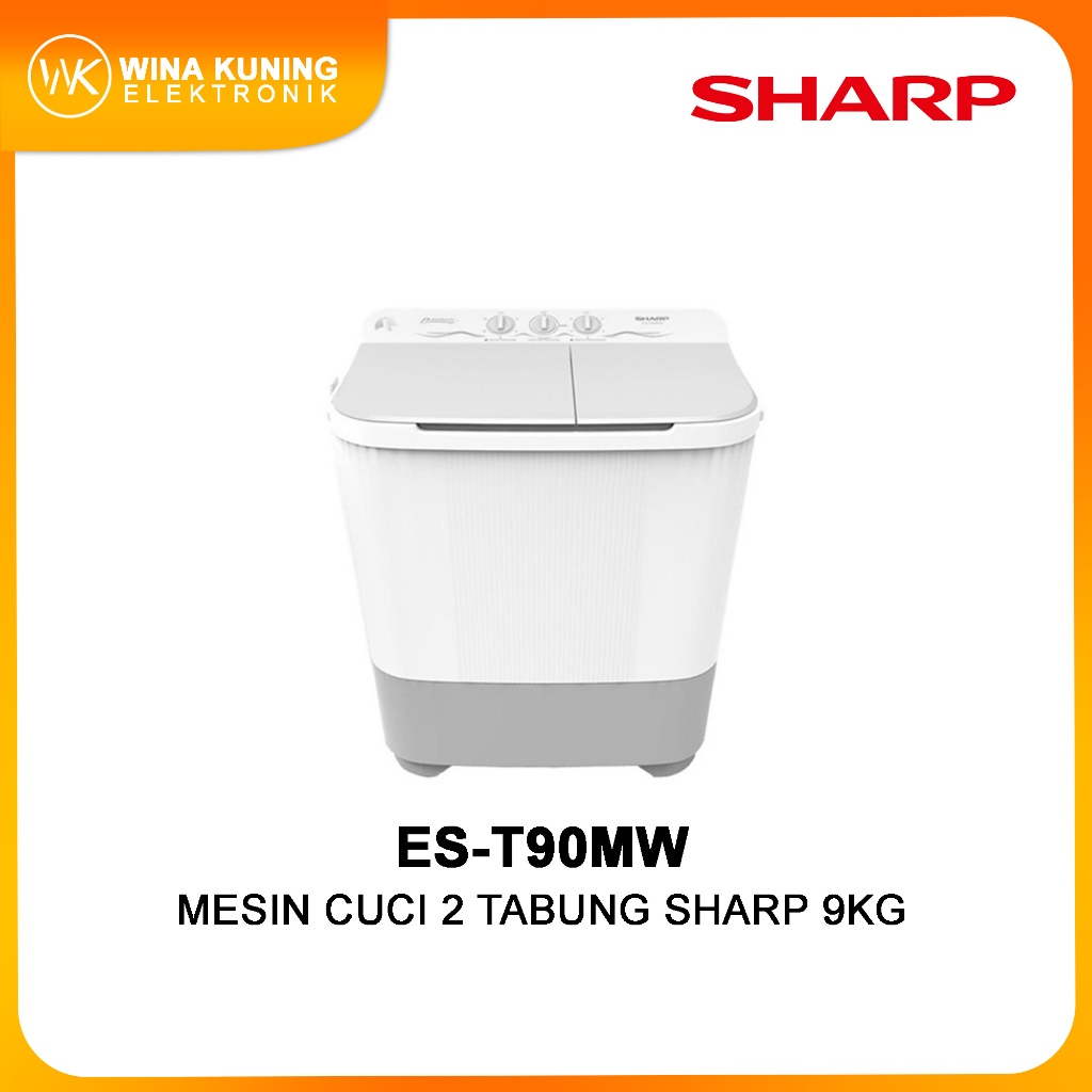 SHARP Mesin Cuci Twin Tub 8 KG - ES-T90MW-PK