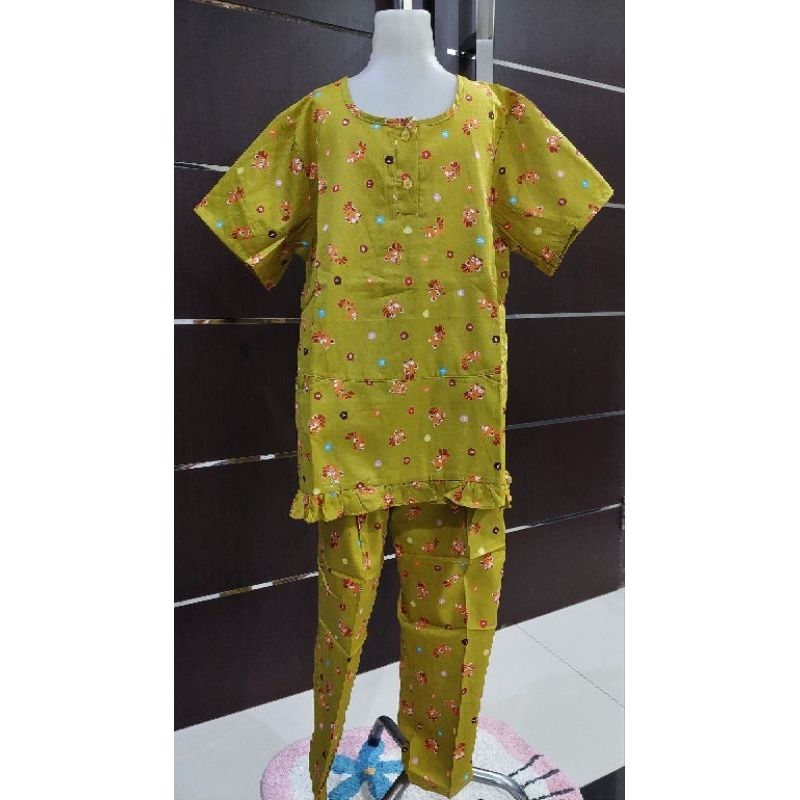 Sunly Baju Tidur Tangan Pendek & Celana Panjang Uk.2L, Uk.3L  ( JUMBO )