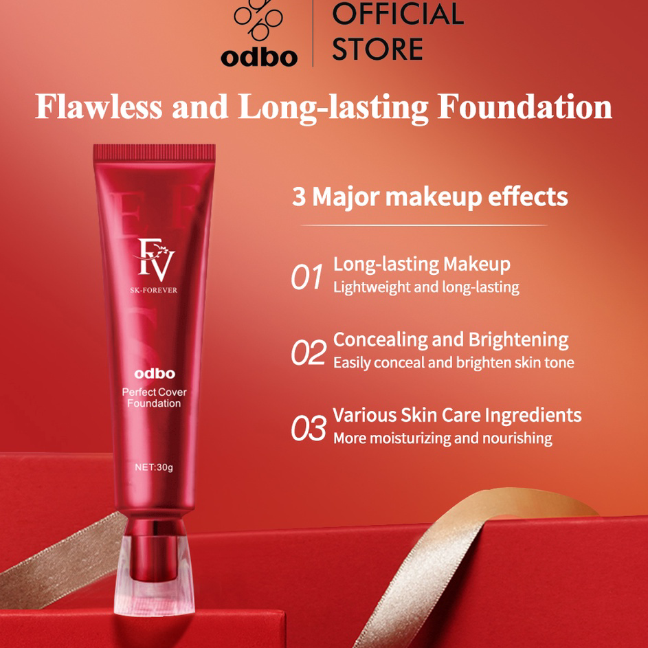 Big Sale [Ready Stock][BPOM] OdbO FV original Cover Foundation 30g Perfect Magic flawless and long-l