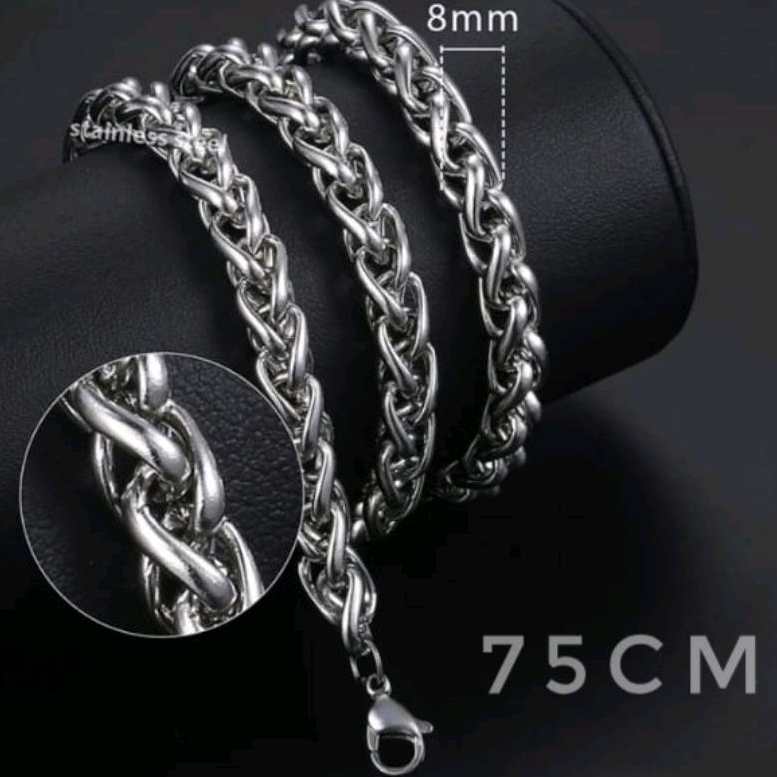 Kalung Titanium Rantai Sisik Bulat Kalung Pria Rantai Besar