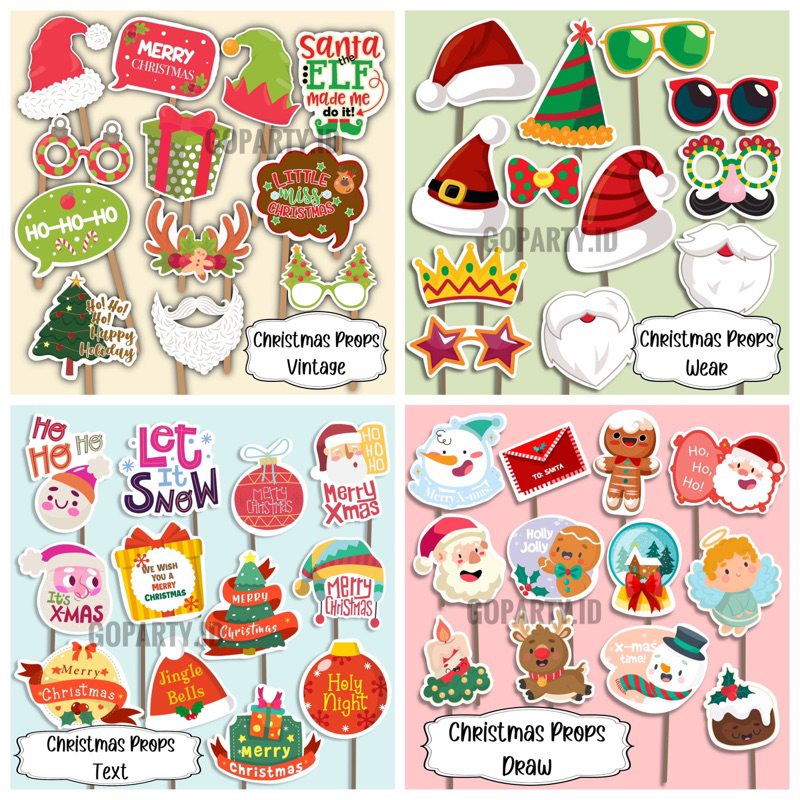 PHOTOBOOTH PROPS CHRISTMAS NATAL TONGKAT FOTO PROPERTI DEKORASI