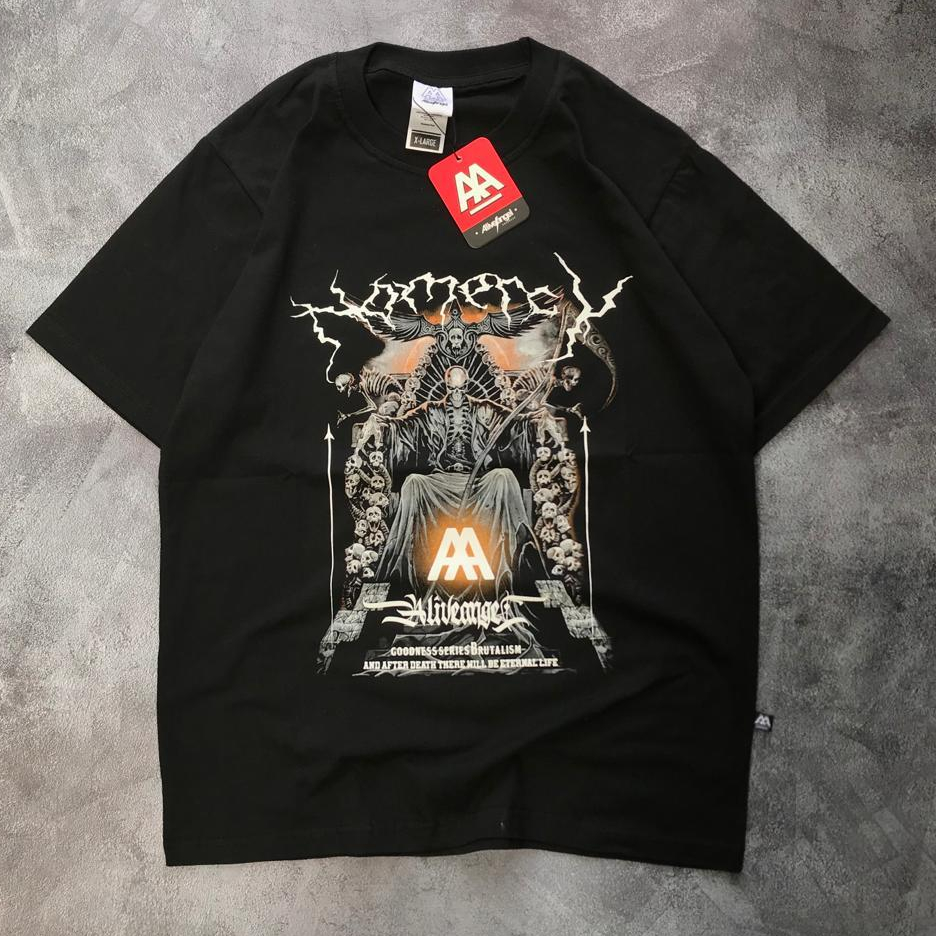 TSHIRT SOUNDING THE SEVENTH TRUMPET ORIGINAL KAOS METAL DISTRO MOTIF TENGKORAK FULL TAG / BAJU / STR