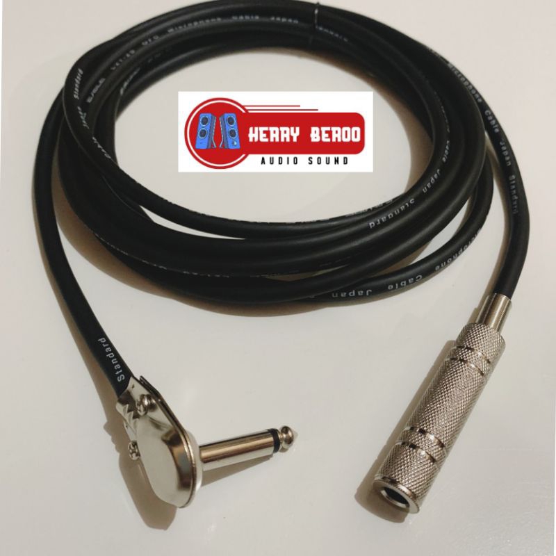kabel jack akai pipih L 6,5 mm to akai mono female 6,5mm
