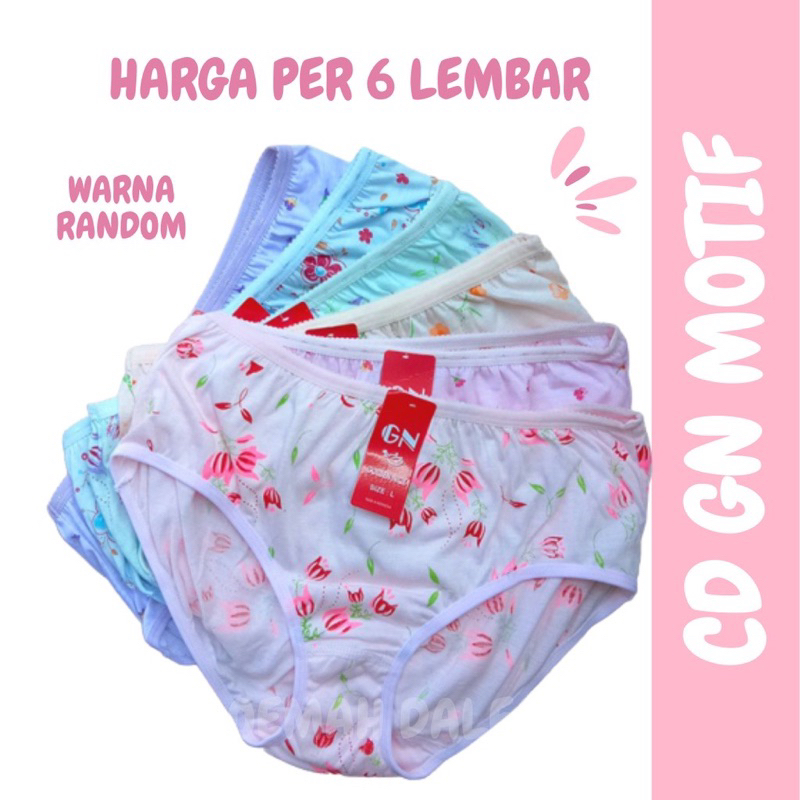6 PCS CD GN GOLDEN NICK MOTIF SABLON CANTIK CELANA DALAM WANITA REMAJA DEWASA