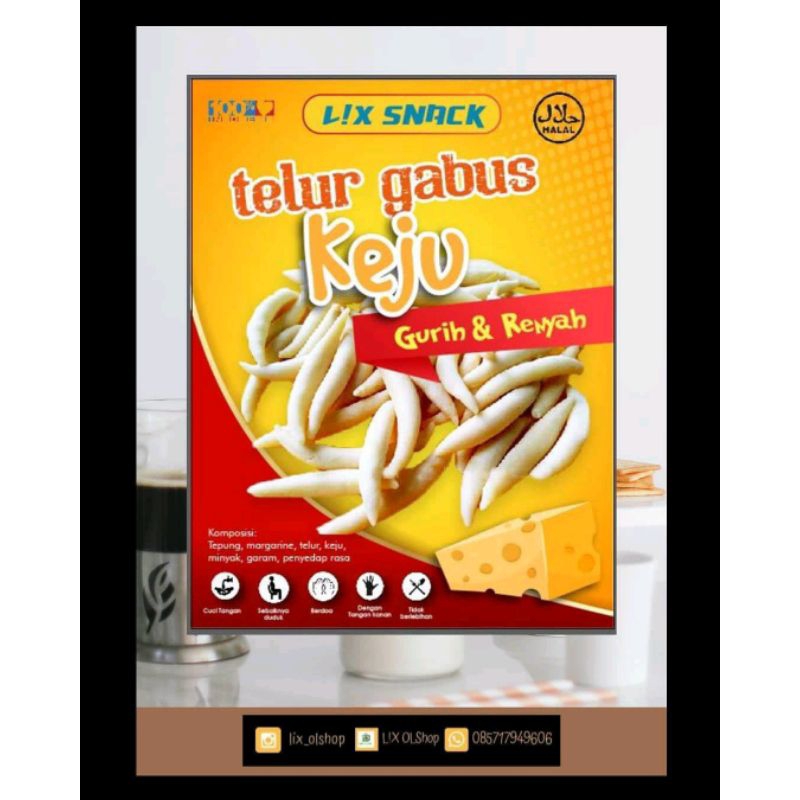 

Telur Gabus Keju "L!X SNACK" Makanan Ringan Renyah Gurih (130gr) ORI