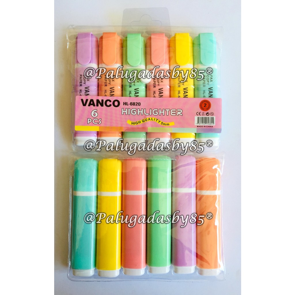 

(1 Set Isi 6 Warna) GROSIR Highlighter VANCO HL-6820 / Vanco Highlighter Set HL-6820 / Highlighter Penanda Berwarna Vanco HL 6820 / Vanco HL6820