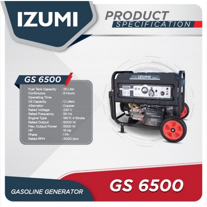 Genset 5000 Watt Izumi GS 6500