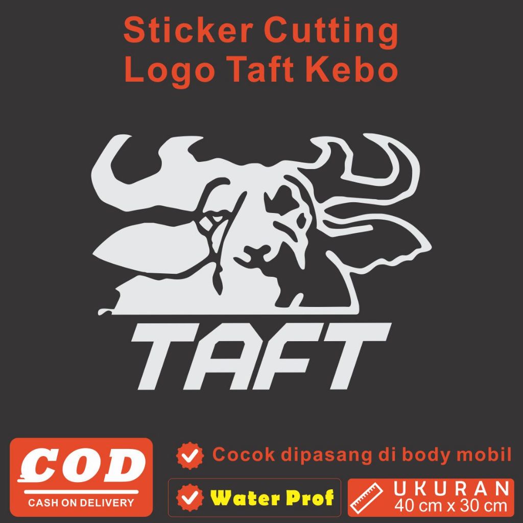 Sticker TAFT, sticker taft kebo, sticker jeep, sticker pintu mobil 40 x 30