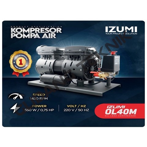 Mesin Pompa Air Kompresor OL40M IZUMI / Waterpump Oilless Jet Pump Compressor Kepala Kompresor Pompa