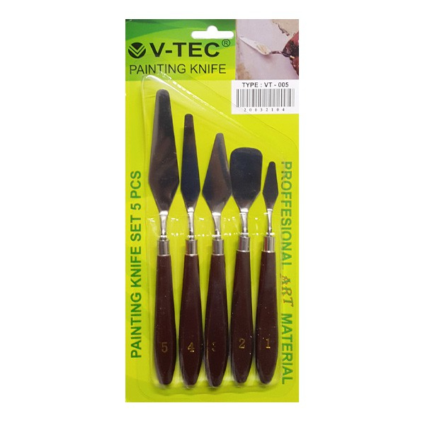 

V-TEC Painting Knife set 5 VT 005 / Pisau Palet isi 5 - Pisau Lukis