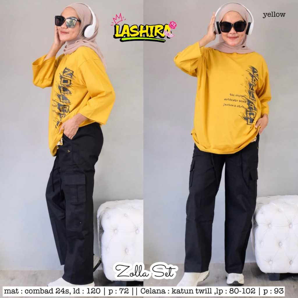 zola set jumbo ld 120 oneset 2in1 setelan stelan 1set setcel baju pakaian atasan kaos blouse bluse c