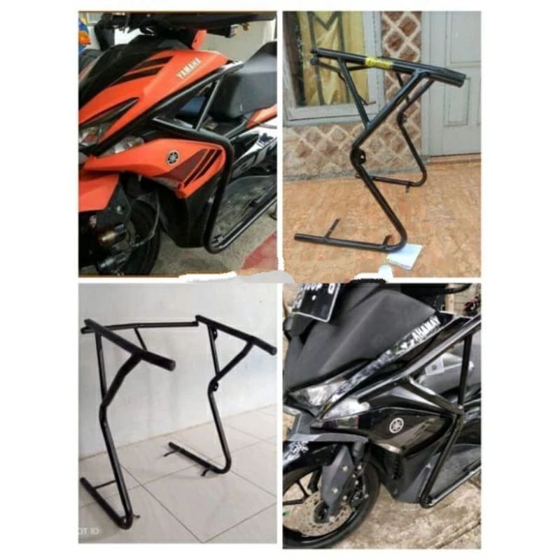 Crashbar Tubular Aerox 155 pelindung body motor Aerox 155 lengkap tempat lampu tembak