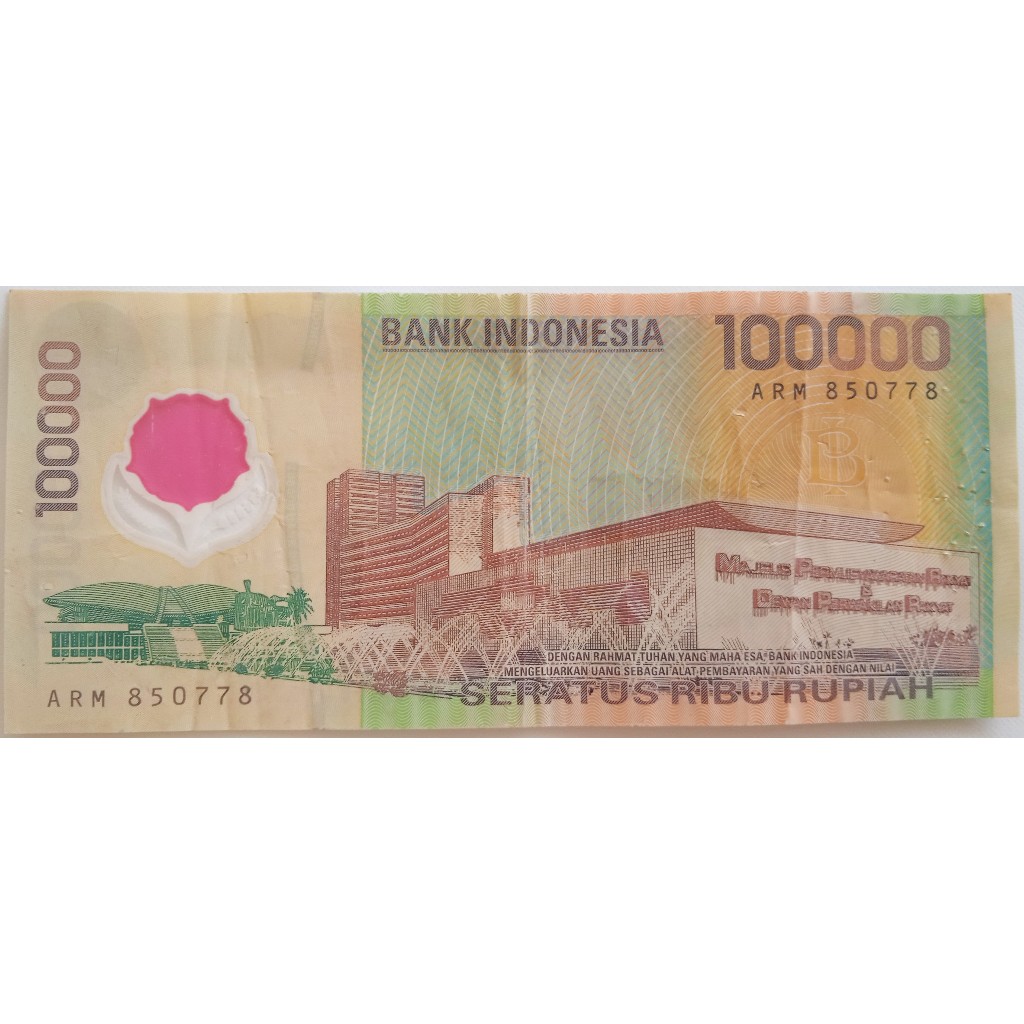 Uang Kerta 100 ribu Rupiah Polimer Soekarno Hatta