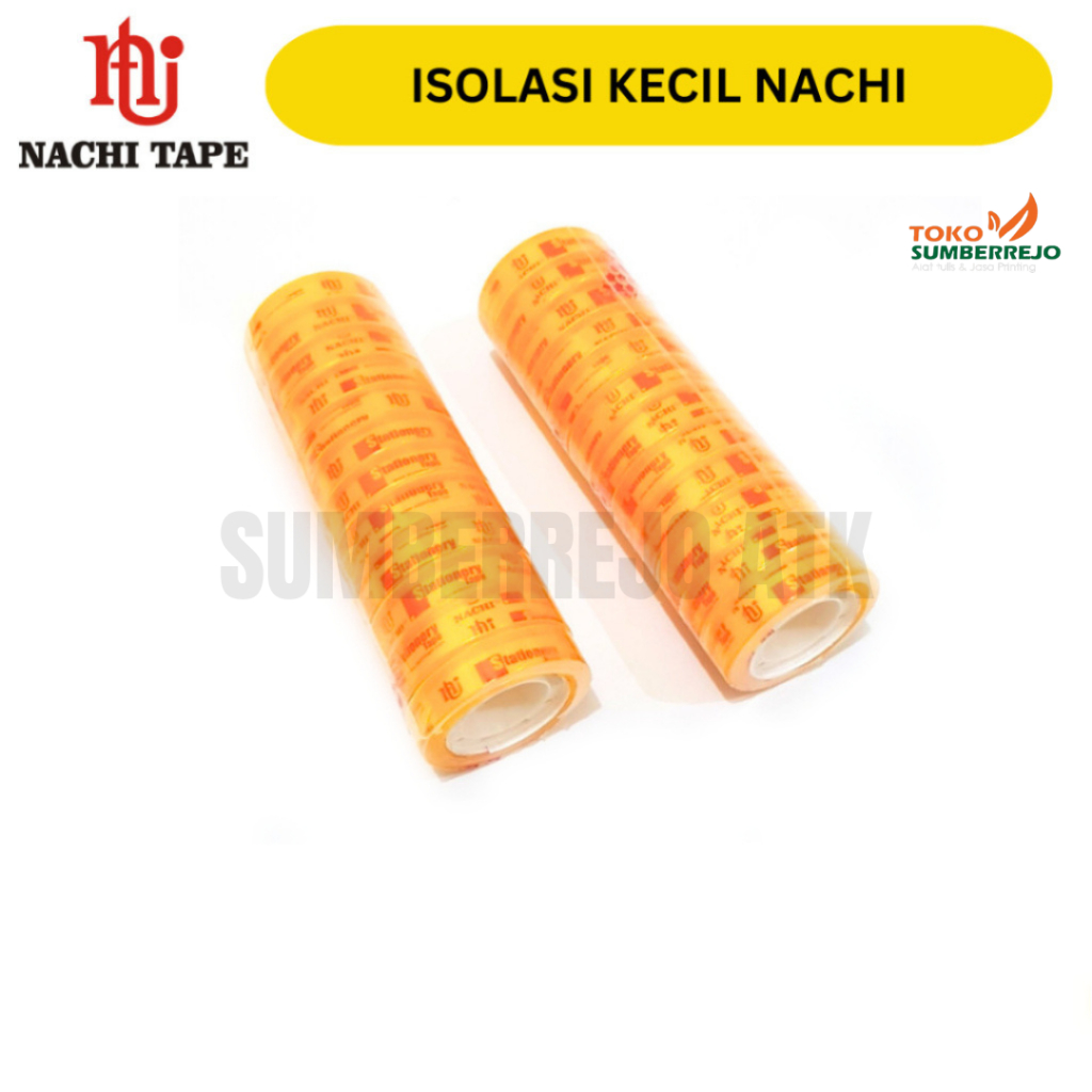 

STATIONERY TAPE KECIL NACHI 1/2" x 25yard / Selotip Isolasi Nachi 1/2