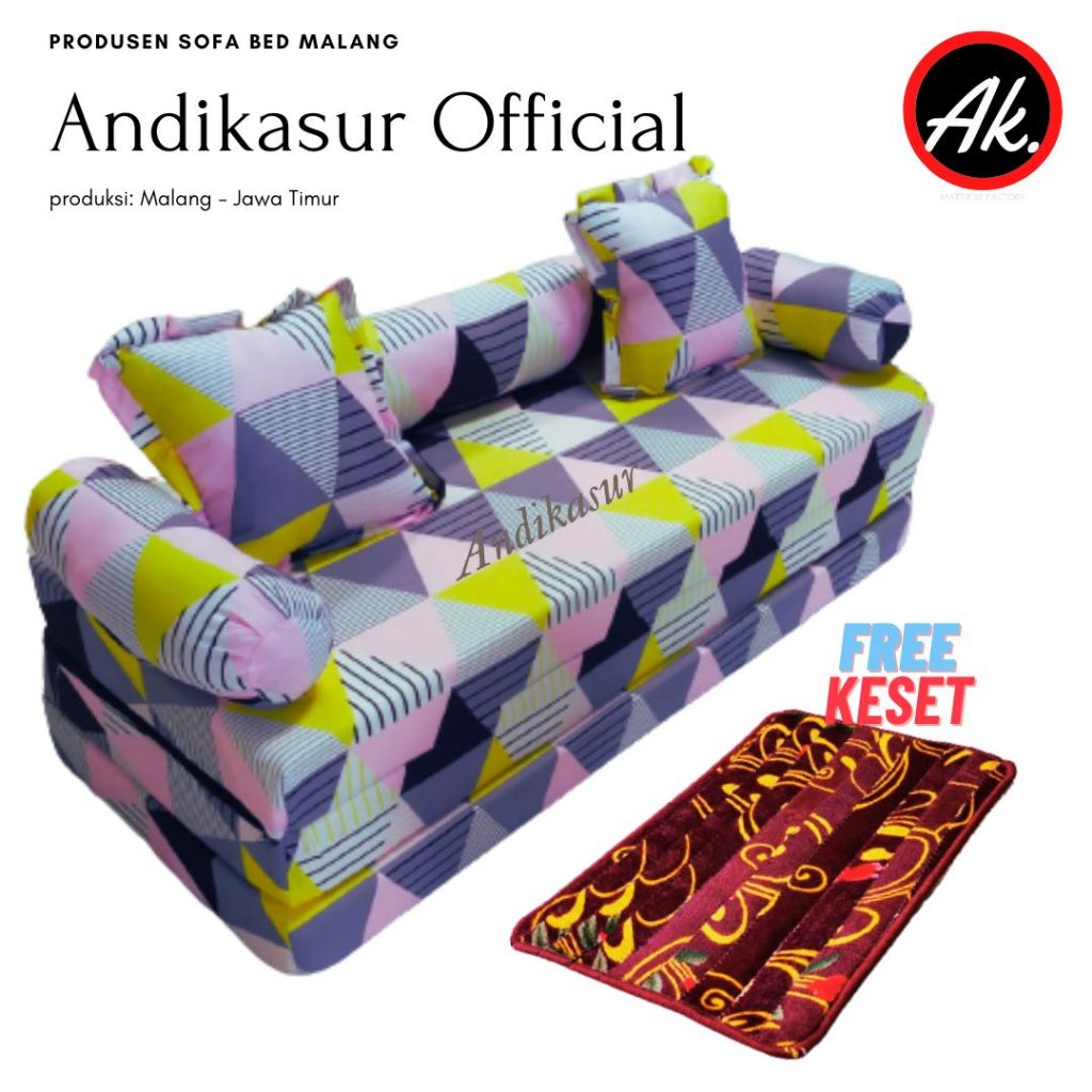 Sofabed Kasur Lipat Spond Yellow Super Kualitas Premium Sofa Minimalis Sofabad Sofa Bad Shofa Bed