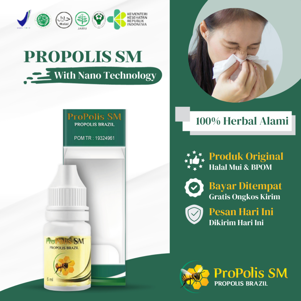OBAT TETES HIDUNG TERSUMBAT - OBAT HIDUNG SINUSITIS - OBAT POLIP HIDUNG AKUT - PROPOLIS SM