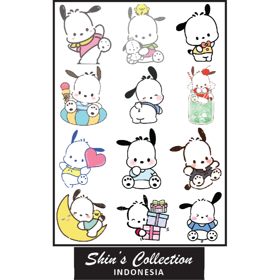 

Sticker stiker murah anti air transparan Pochacco sanrio 1 pc