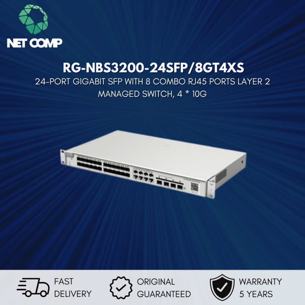 RG-NBS3200-24SFP/8GT4XS RUIJIE REYEE 4 SFP PORTS L2 MANAGED SWITCH