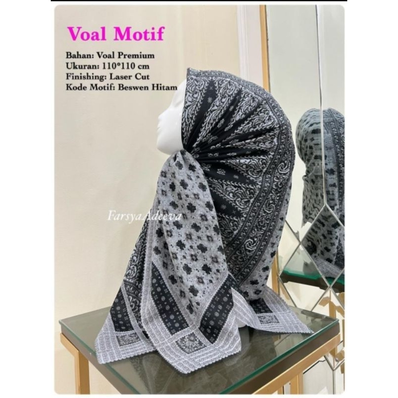 Segiempat Denay Voal Motif Premium Adeeva ORI Ready Jumbo