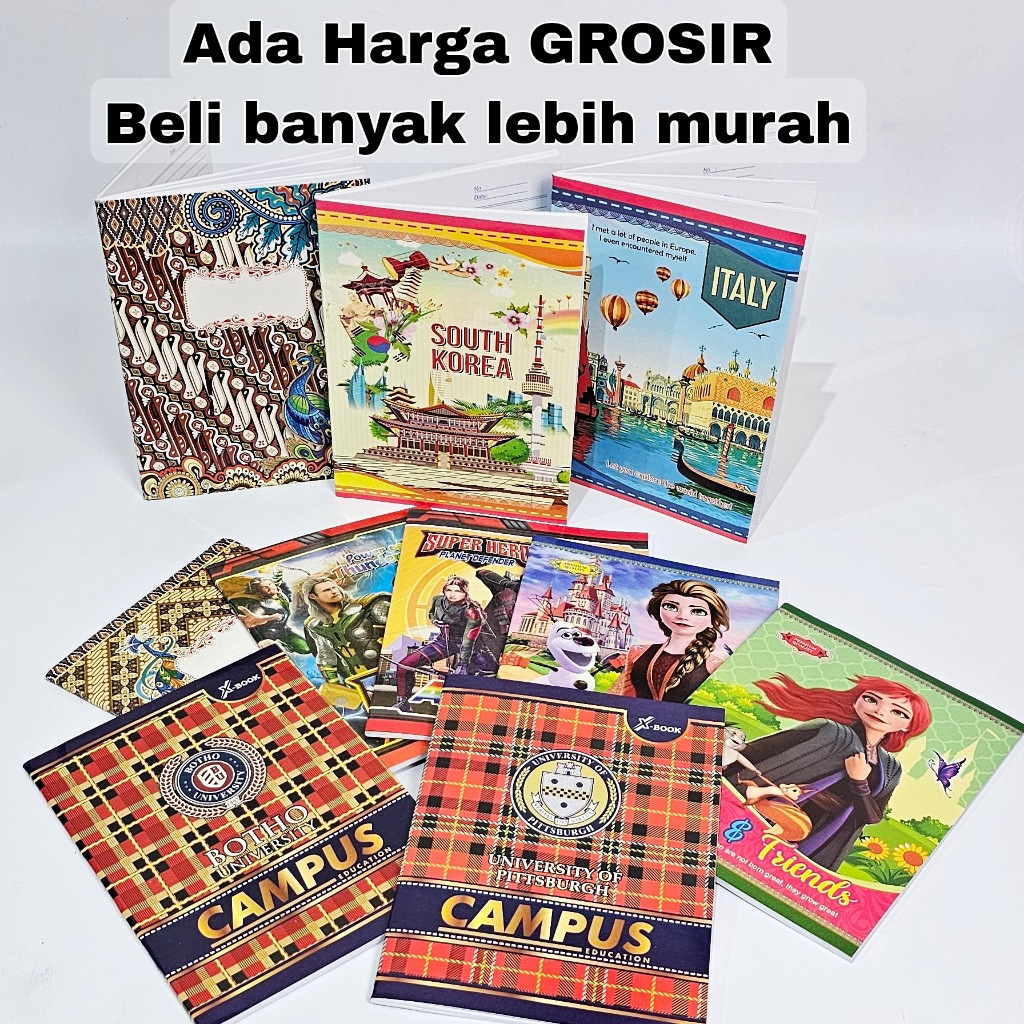 SOS Buku Tulis X-Book Kwarto/Kecil 38 Lembar(10bk) / Buku Catatan / Buku Sekolah Bergaris