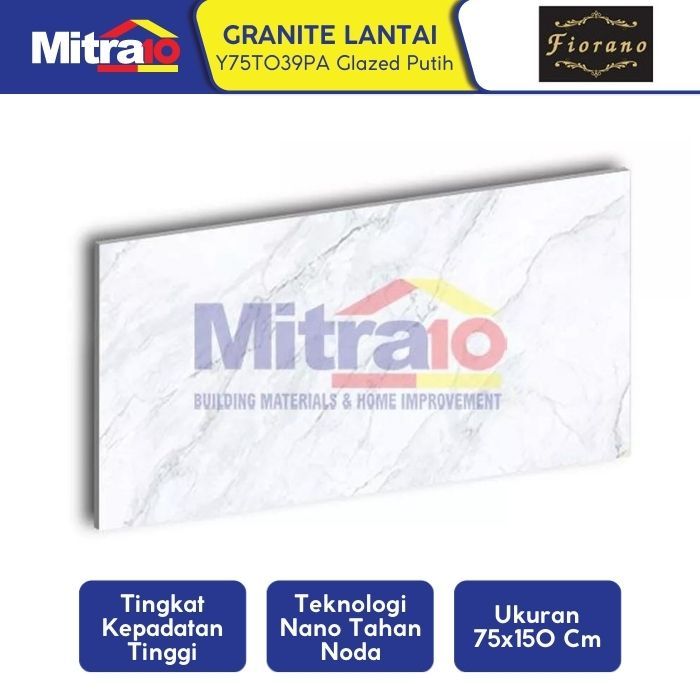 Granit Lantai Fiorano Y75T039PA 75x150cm Putih Glazed
