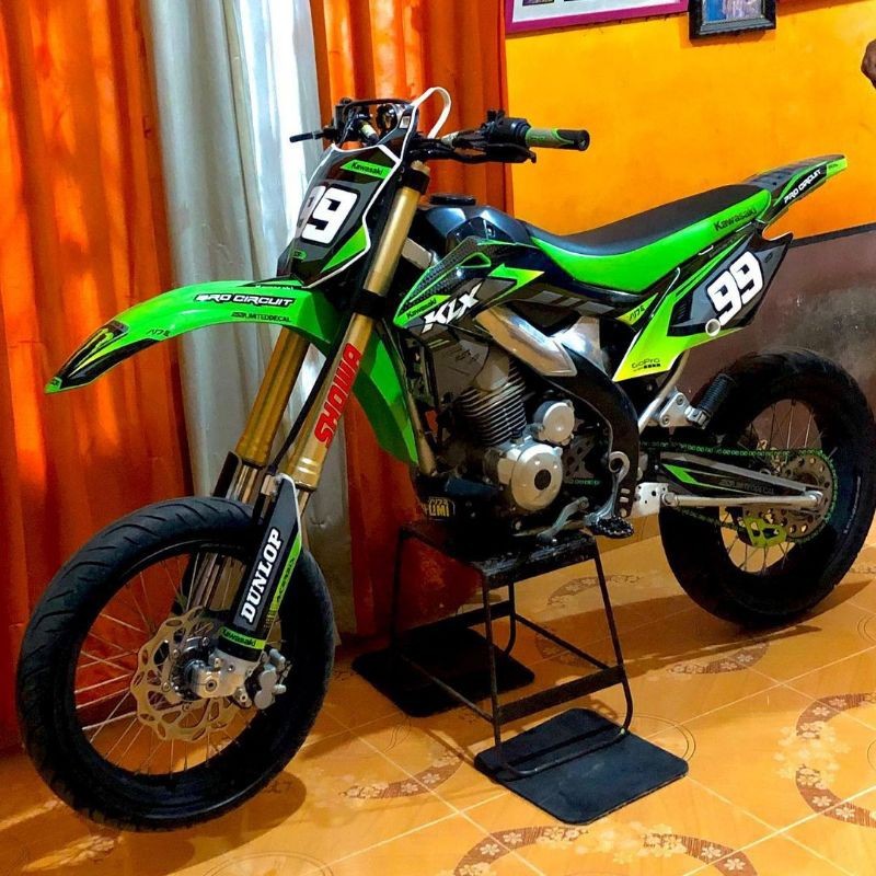 DECAL KLX BF HIJAU DECAL KLX BF FULL BODY BEBAS REQUES DECAL STIKER KAWASAKI KLX BF
