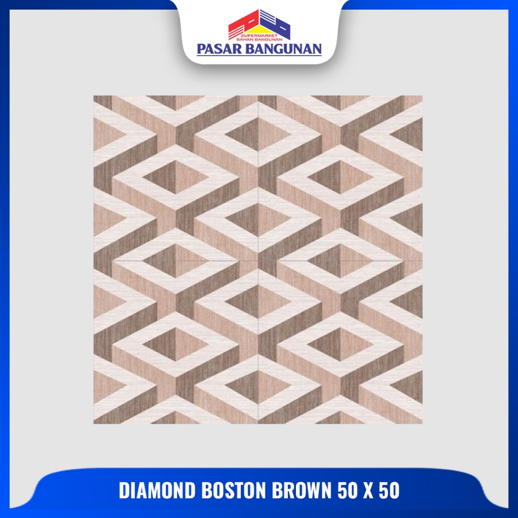 Keramik Lantai Diamond Boston Brown 50x50 kw 1