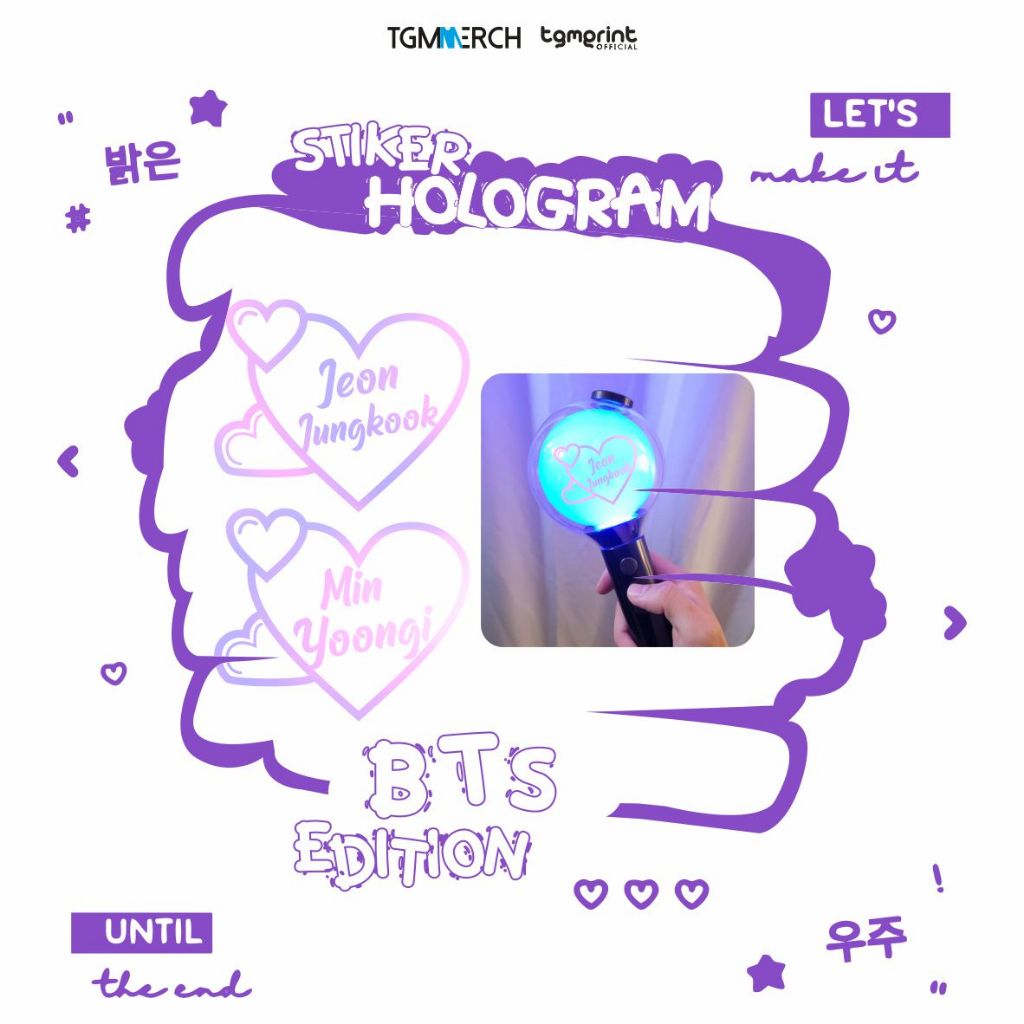 

TGM MERCH - Sticker Custom Hologram Edisi BTS ARMY