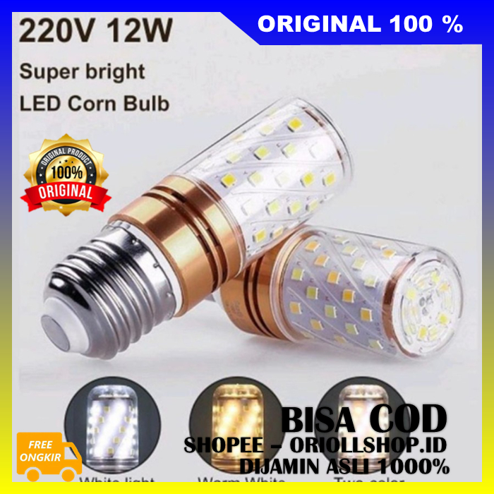 Lampu Candle LED E27 Lampu Led Candle Jagung 3 Warna Fiting E27 100% ASLI