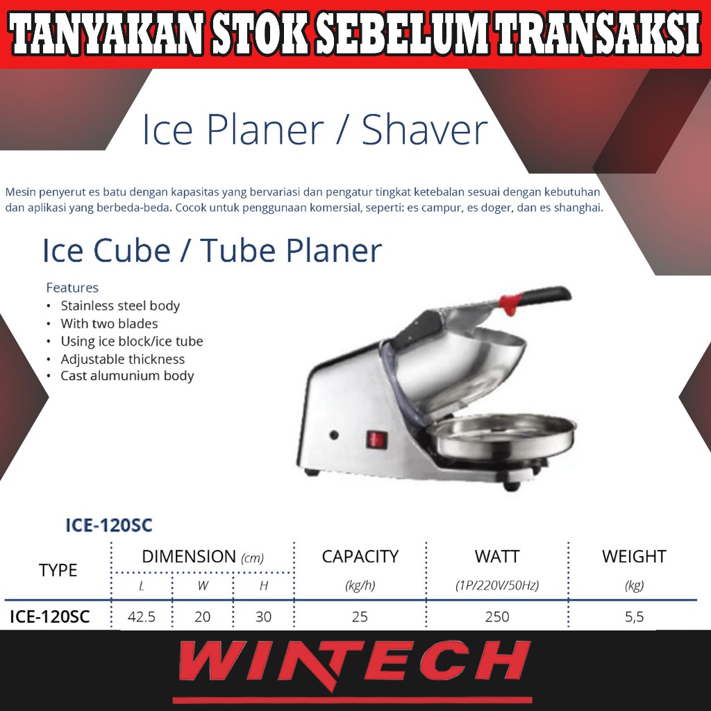 Gea ICE-120SC Ice Shaver Ice Planner / Mesin Penyerut Es Batu / Mesin Serut Es / Mesin Serut Es Salj