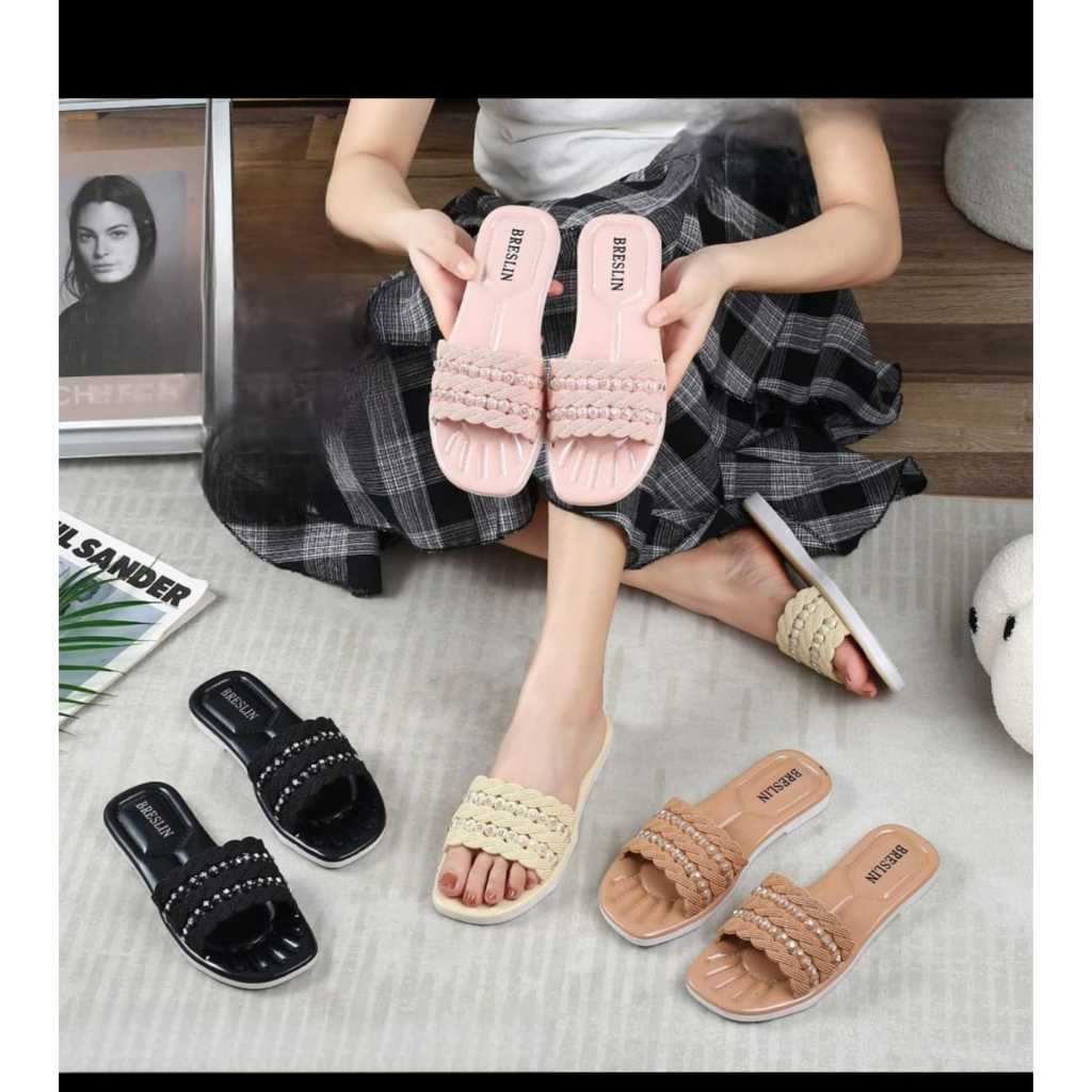 KAFIS SHOP Sendal Selop Wanita Kekinian | Sendal Wanita Remaja | Sendal Slop Teplek Wanita