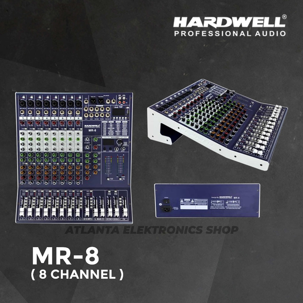 MIXER AUDIO HARDWELL MR 8 / MR8 / MR-8 8 CHANNEL DIGITAL MULTI EFFECT GARANSI RESMI HARDWELL