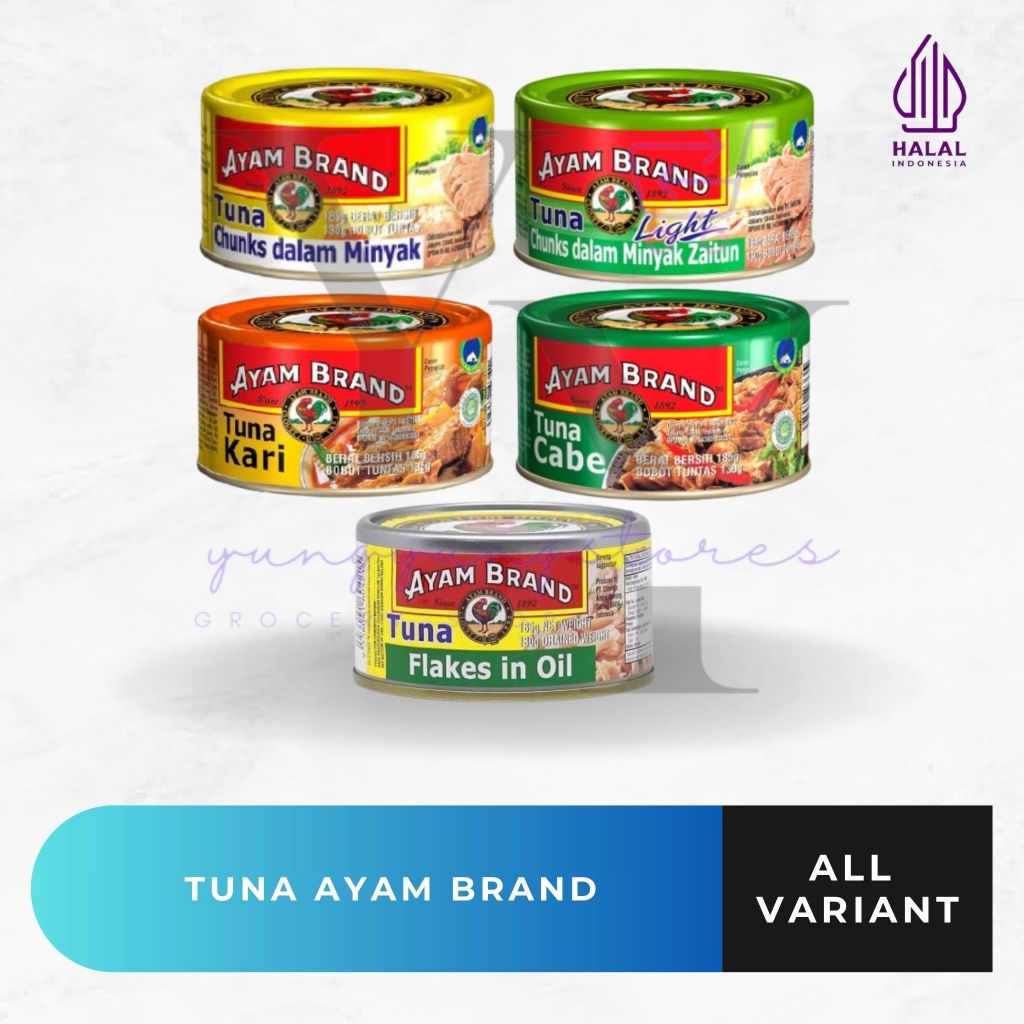 

Ayam Brand Tuna Chunks in Oil / Olive Oil / Flakes In Oil / Kari / Cabe 150 160 gram