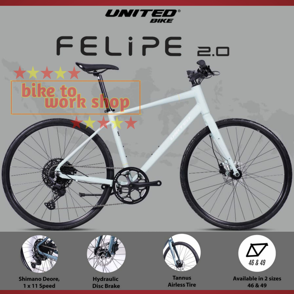 SEPEDA FELIPE 2.0 UNITED HYBRID GRAVEL ALLOY 11 SPEED AIRLESS 700C