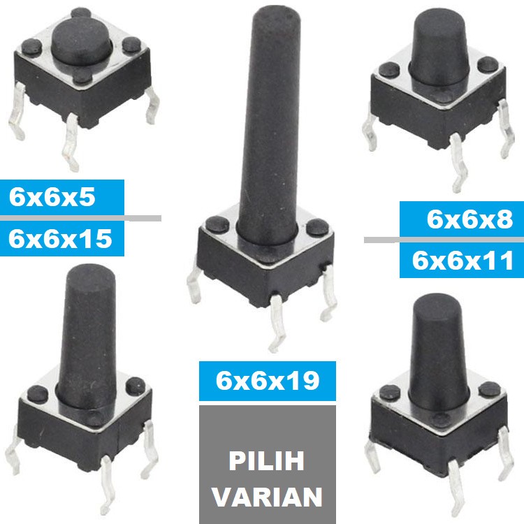 Push Button Micro Switch 4 Pin 6x6 mm DIP tactile