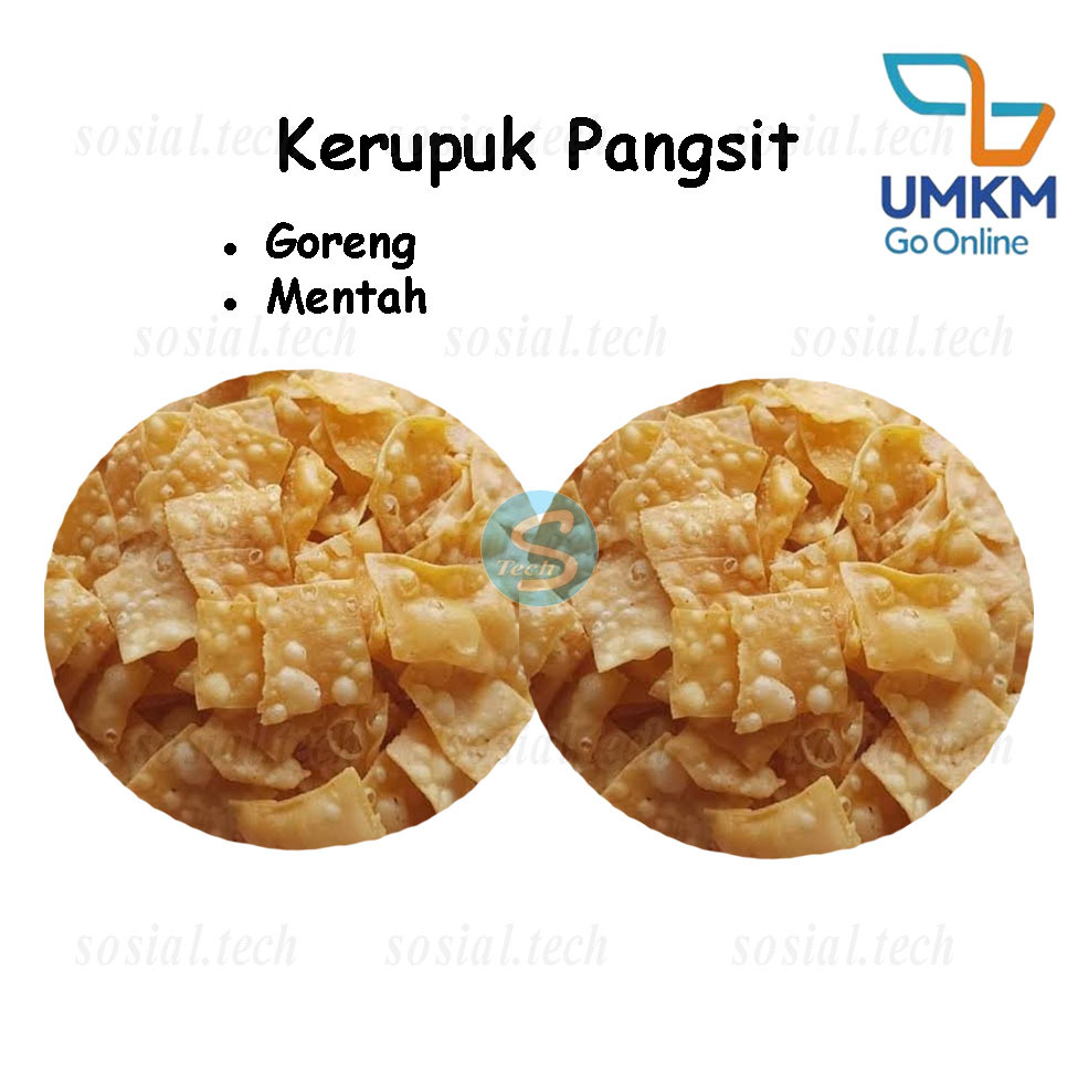 

Kerupuk Pangsit 1Kg Goreng Mentah Kerupuk Mi Ayam Kerupuk Bawang