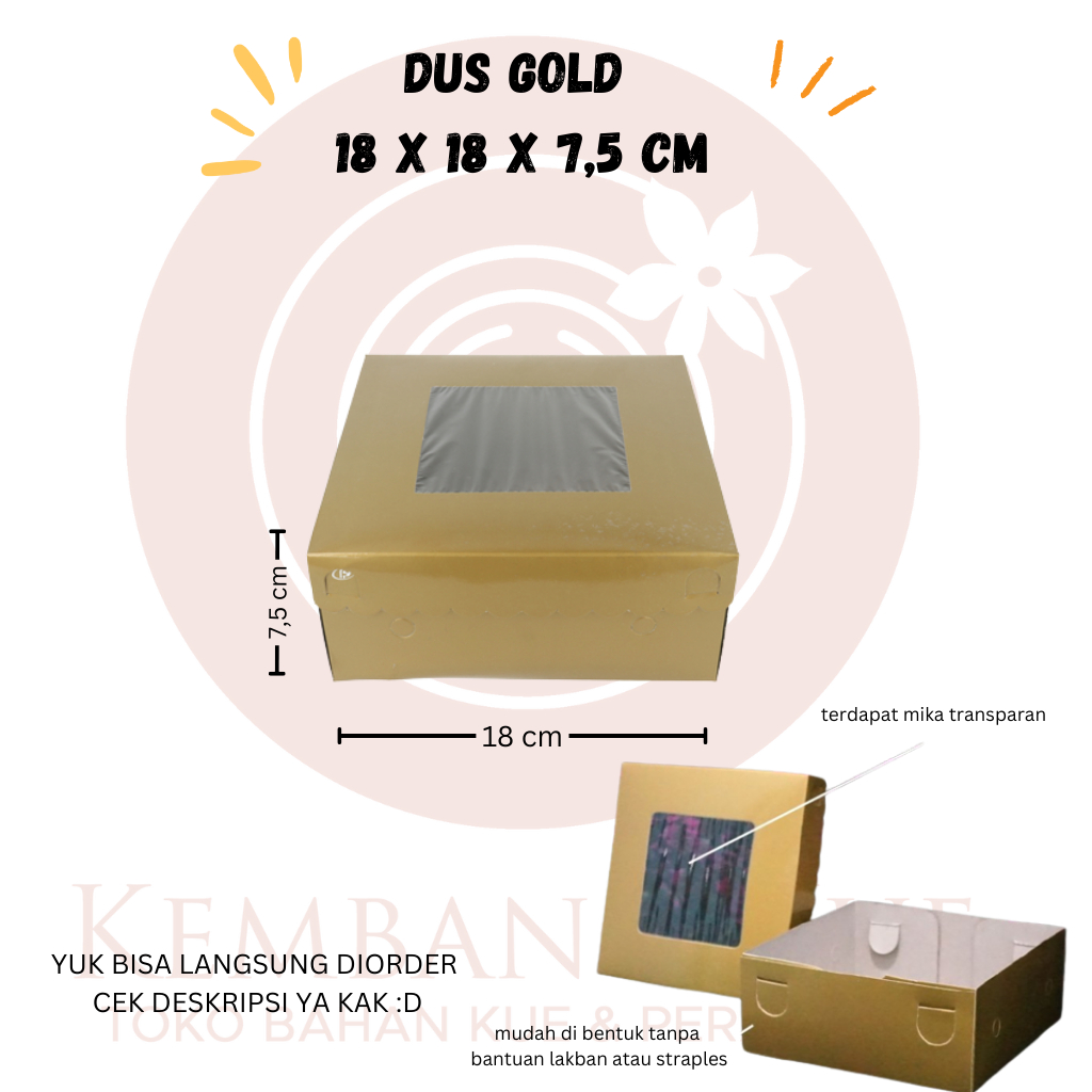 

Dus gold 18x18 / box hantaran / box emas 18x18 cm/ dus emas