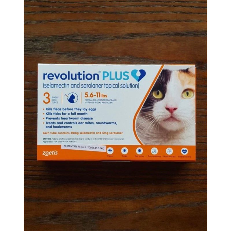 REVOLUTION PLUS CAT ORANGE/ OBAT KUTU KUCING (exp agustus 2027)